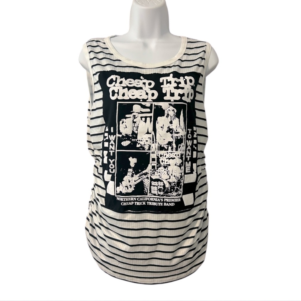 Handcrafted Cheap Trip  Upcycled tee size large